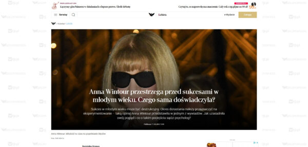 Anna Wintour o pułapkach sukcesu w młodym wieku Bywa destrukcyjny rp pl PM