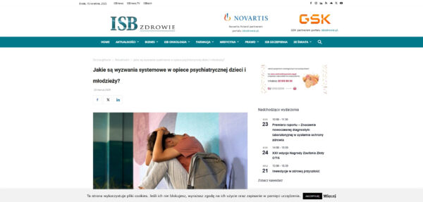Jakie są wyzwania systemowe w opiece psychiatrycznej dzieci i młodzieży ISB Zdrowie PM