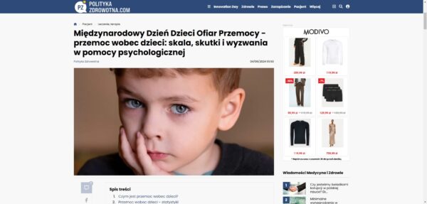 Międzynarodowy Dzień Dzieci Ofiar Przemocy przemoc wobec dzieci skala skutki i wyzwania w pomocy psychologicznej