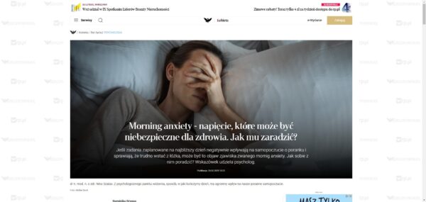 Morning anxiety napięcie które może być niebezpieczne dla zdrowia Jak mu zaradzić rp pl PM