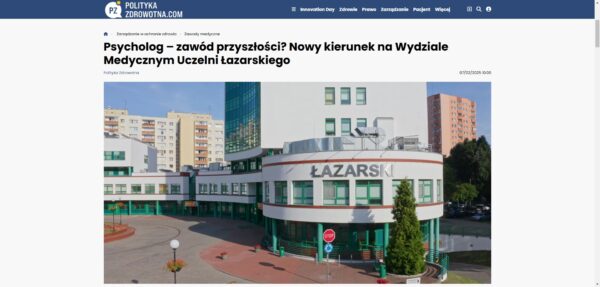 Psycholog – zawód przyszłości Nowy kierunek na Wydziale Medycznym Uczelni Łazarskiego