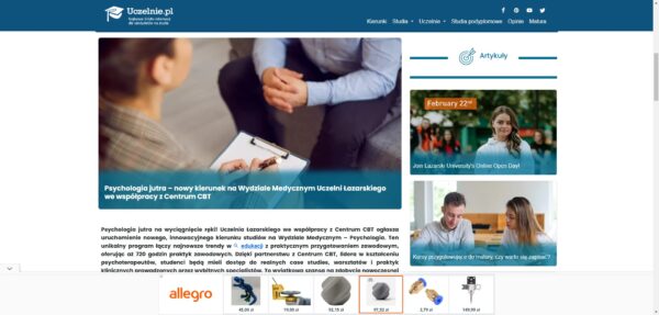 Psychologia jutra – nowy kierunek na Wydziale Medycznym Uczelni Łazarskiego we współpracy z Centrum CBT