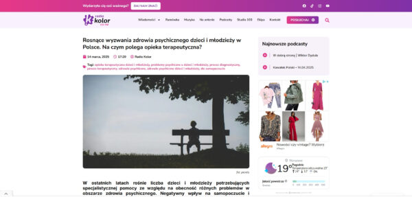 Zdrowie psychiczne dzieci i młodzieży Opieka terapeutyczna PM