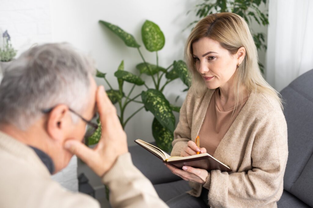 mature man at a session with a psychologist the d utc scaled