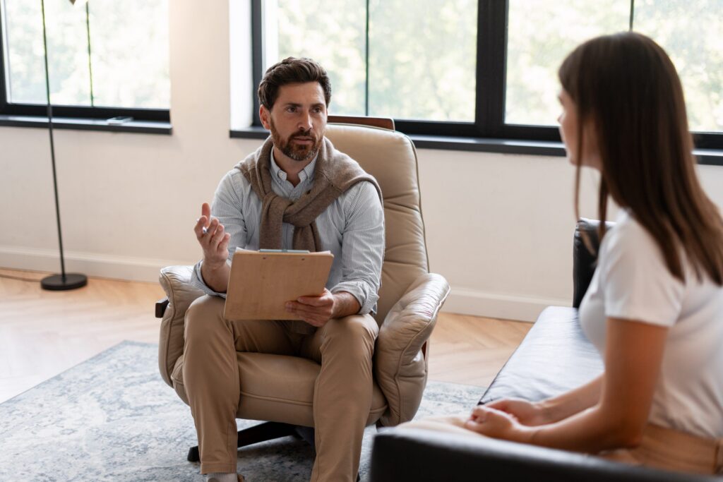 psychologist counseling patient during mental heal utc scaled