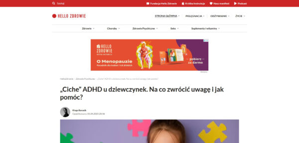 „Ciche” ADHD u dziewczynek Na co zwrócić uwagę i jak pomóc HelloZdrowie PM